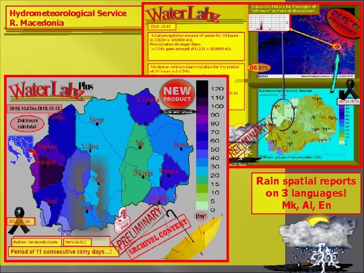 Hydrometeorological Service R. Macedonia Tirana, October 2016 Rain spatial reports on 3 languages! Mk,