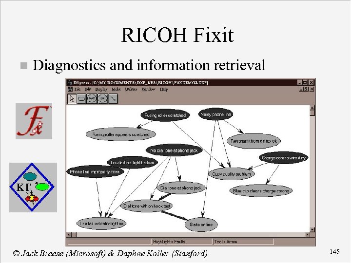 RICOH Fixit n Diagnostics and information retrieval © Jack Breese (Microsoft) & Daphne Koller