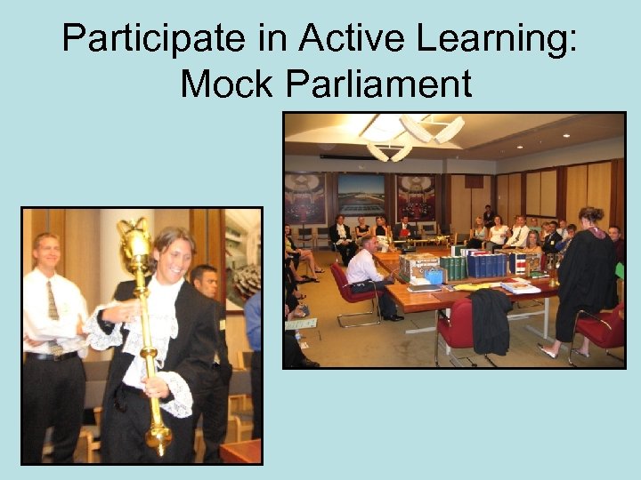 Participate in Active Learning: Mock Parliament 