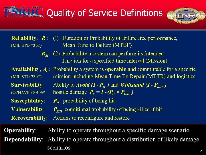 Quality of Service Definitions May 20, 2008 4 