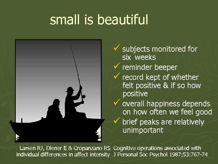 small is beautiful ü subjects monitored for six weeks ü reminder beeper ü record