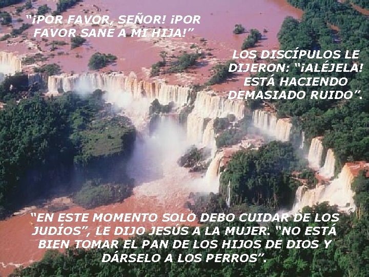 “¡POR FAVOR, SEÑOR! ¡POR FAVOR SANE A MI HIJA!” LOS DISCÍPULOS LE DIJERON: “¡ALÉJELA!