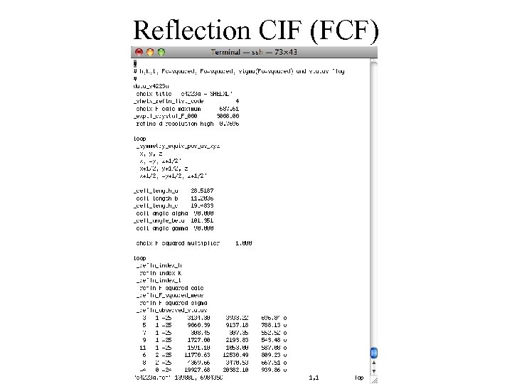 Reflection CIF (FCF) 