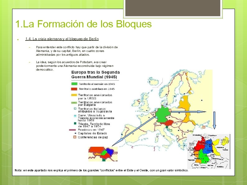 1. La Formación de los Bloques ● 1. 4. La crisis alemana y el