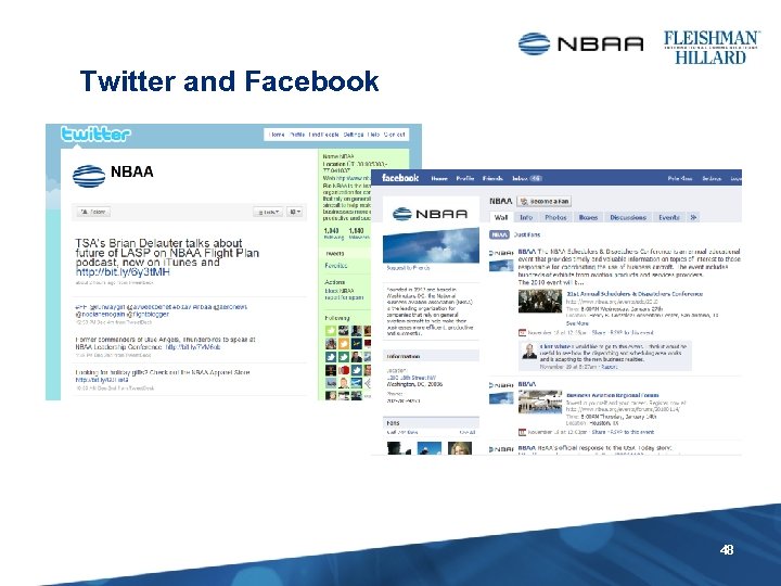 Twitter and Facebook 48 