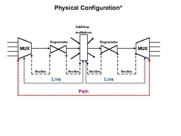 Physical Configuration* Add/drop multiplexer Regenerator MUX Section Line Path 