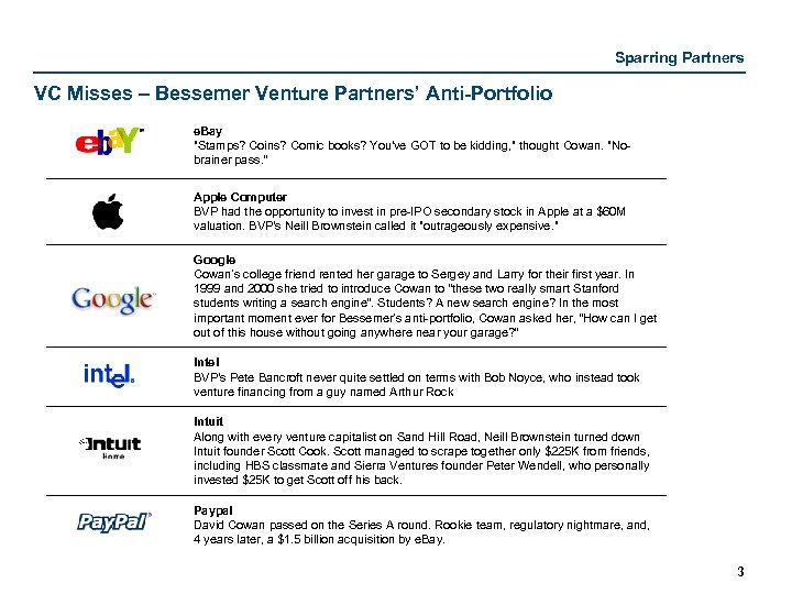 Sparring Partners VC Misses – Bessemer Venture Partners’ Anti-Portfolio e. Bay 