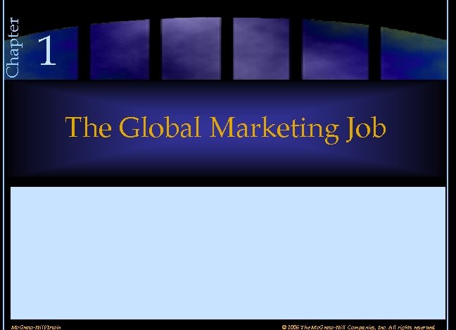 Chapter 1 The Global Marketing Job Mc. Graw-Hill/Irwin © 2006 The Mc. Graw-Hill Companies,