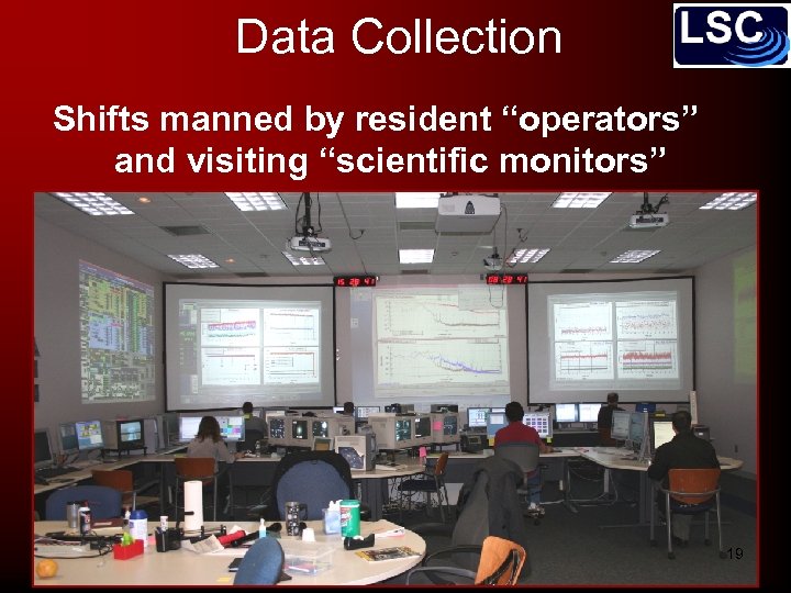 Data Collection Shifts manned by resident “operators” and visiting “scientific monitors” 19 