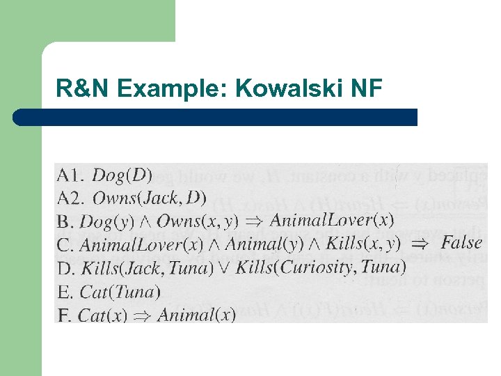 R&N Example: Kowalski NF 