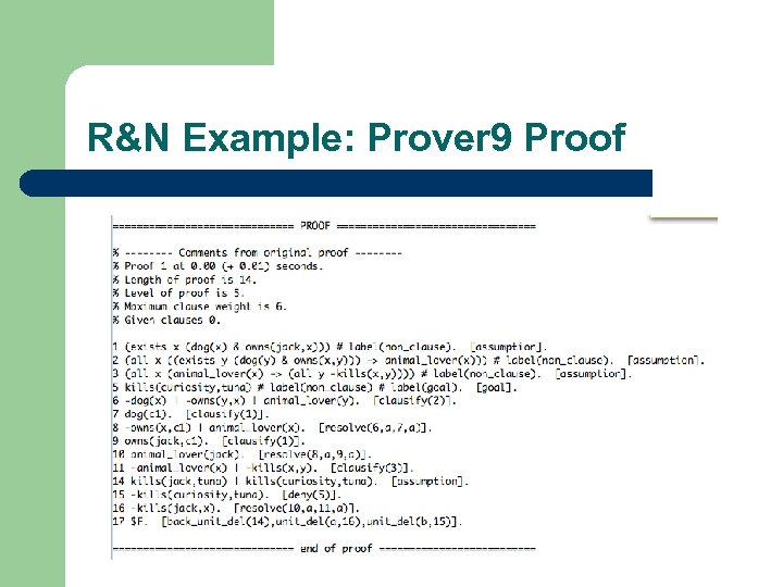 R&N Example: Prover 9 Proof 