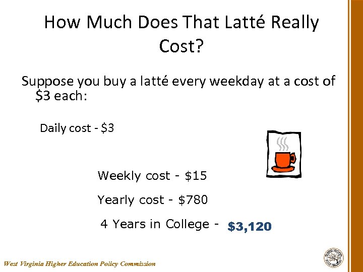 How Much Does That Latté Really Cost? Suppose you buy a latté every weekday