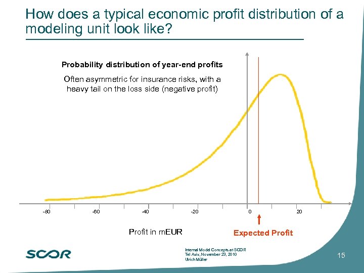 How does a typical economic profit distribution of a modeling unit look like? Probability