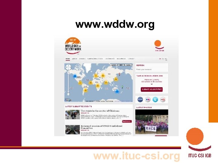 www. wddw. org www. ituc-csi. org 