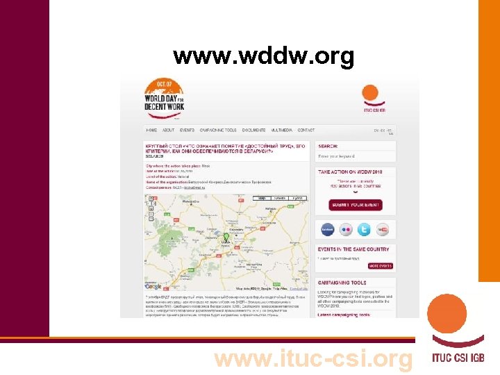 www. wddw. org www. ituc-csi. org 
