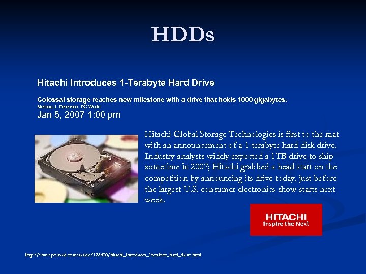 HDDs Hitachi Introduces 1 -Terabyte Hard Drive Colossal storage reaches new milestone with a