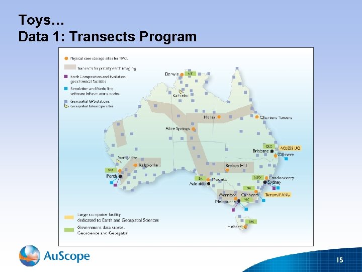 Toys… Data 1: Transects Program 15 