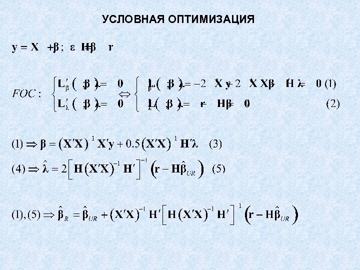 УСЛОВНАЯ ОПТИМИЗАЦИЯ 