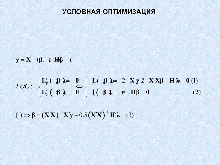 УСЛОВНАЯ ОПТИМИЗАЦИЯ 