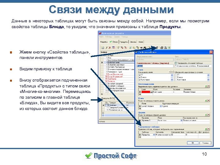 Связи между данными Данные в некоторых таблицах могут быть связаны между собой. Например, если