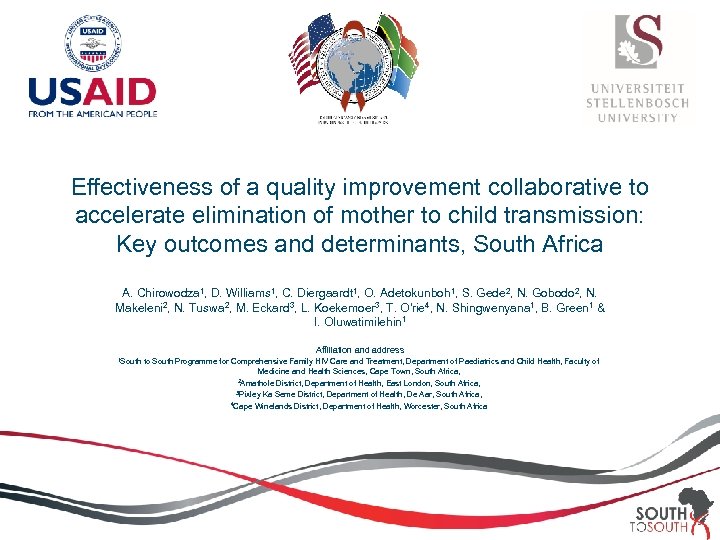 Effectiveness of a quality improvement collaborative to accelerate elimination of mother to child transmission: