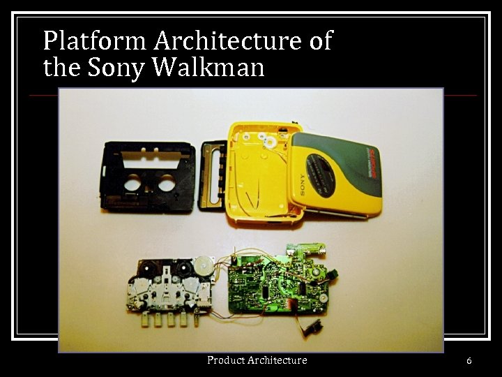 Platform Architecture of the Sony Walkman Product Architecture 6 