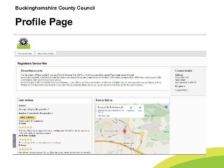 Buckinghamshire County Council Profile Page 