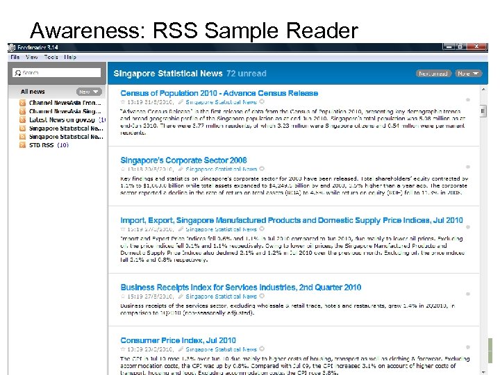 Awareness: RSS Sample Reader 15 