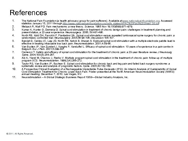 References 1. 2. 3. 4. 5. 6. 7. 8. 9. 10. 11. The National