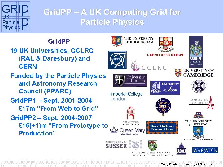 Grid. PP – A UK Computing Grid for Particle Physics Grid. PP 19 UK
