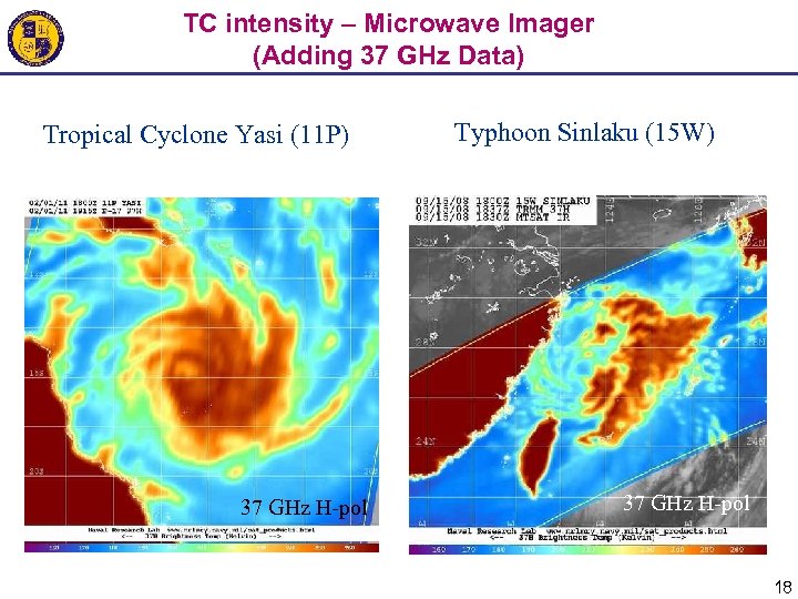 TC intensity – Microwave Imager (Adding 37 GHz Data) Tropical Cyclone Yasi (11 P)