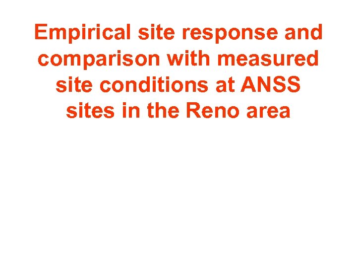 Empirical site response and comparison with measured site conditions at ANSS sites in the