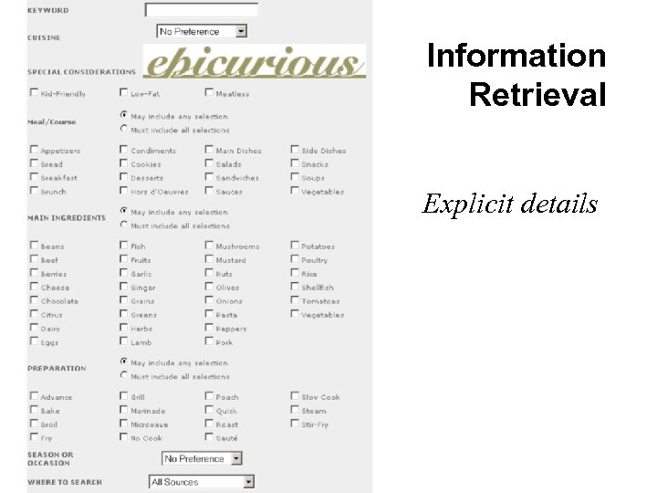 Information Retrieval Explicit details 