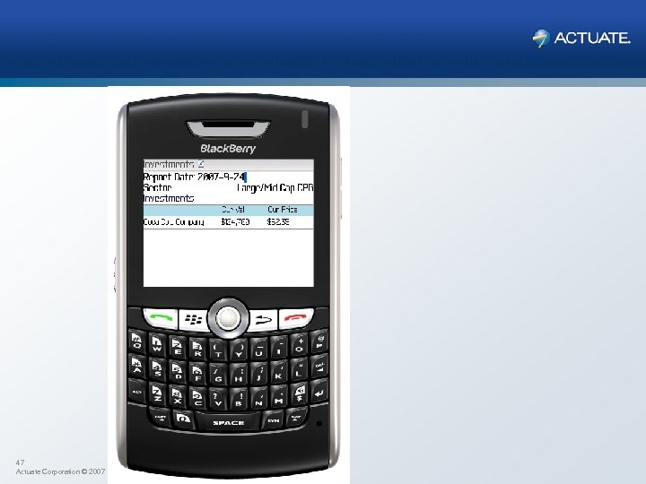 47 Actuate Corporation © 2007 