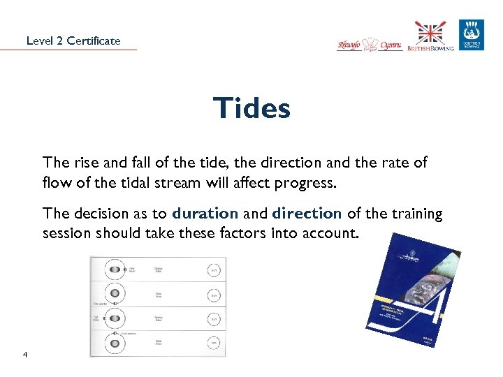 Level 2 Certificate Tides The rise and fall of the tide, the direction and