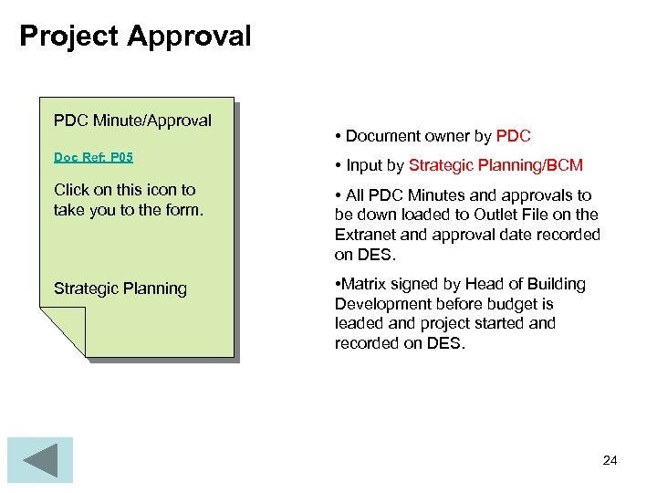 Project Approval PDC Minute/Approval • Document owner by PDC Doc Ref: P 05 •