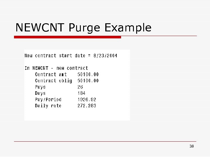 NEWCNT Purge Example 38 