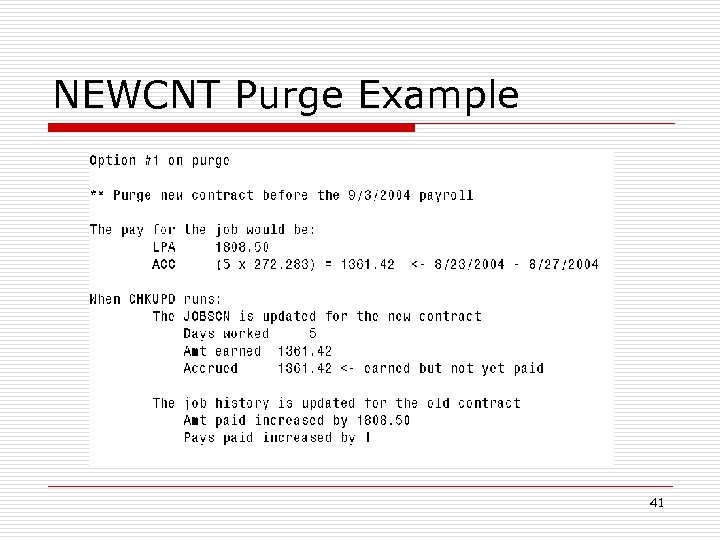 NEWCNT Purge Example 41 