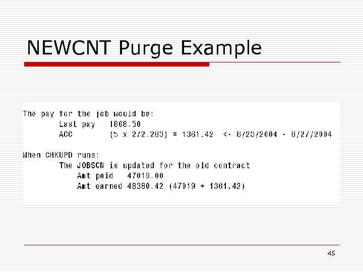 NEWCNT Purge Example 45 