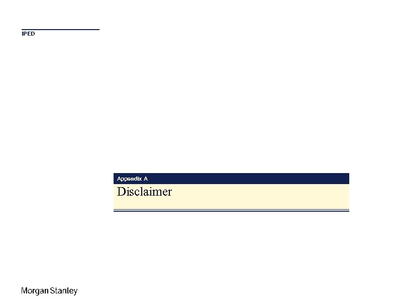 IPED Appendix A Disclaimer 