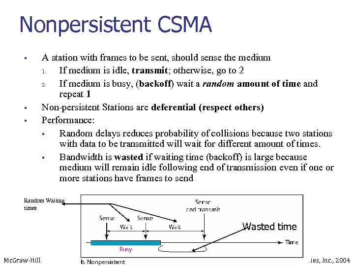 Nonpersistent CSMA § § § A station with frames to be sent, should sense