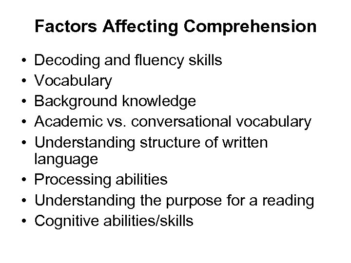 Developing Vocabulary Enhancing Reading Comprehension SPC ED