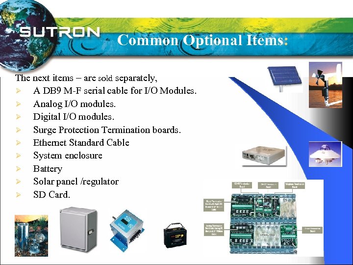 Common Optional Items: The next items are sold separately, Ø A DB 9 M-F