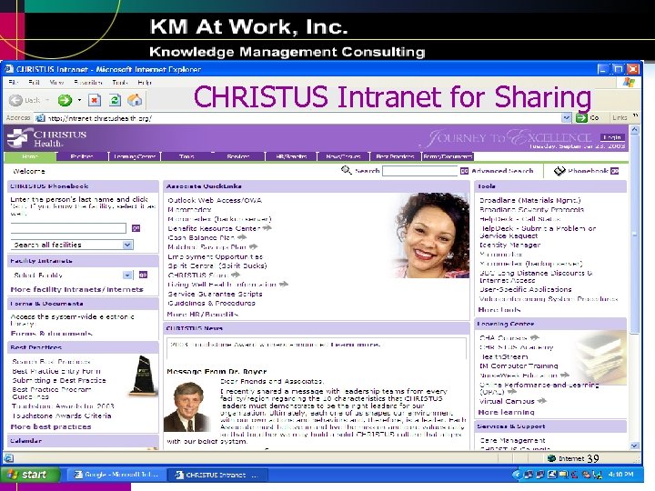 CHRISTUS Intranet for Sharing 39 