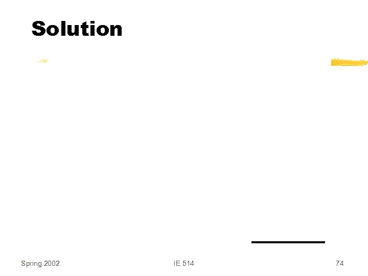 Solution Spring 2002 IE 514 74 