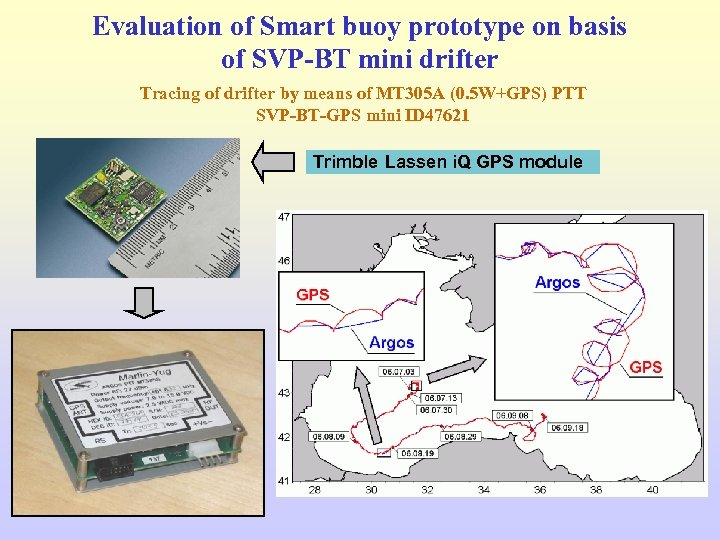 Evaluation of Smart buoy prototype on basis of SVP-BT mini drifter Tracing of drifter