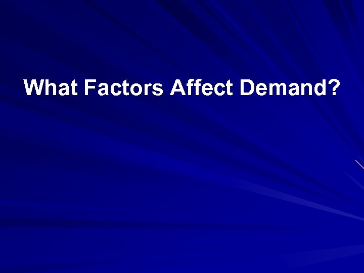 What Factors Affect Demand? 