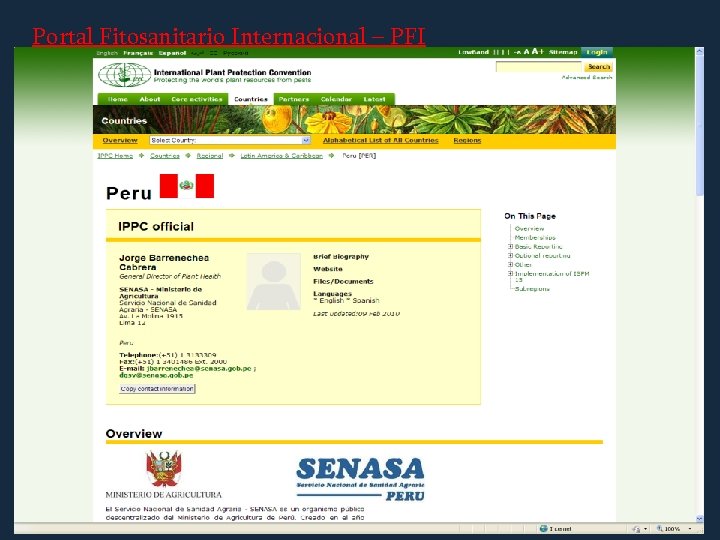 Portal Fitosanitario Internacional – PFI 