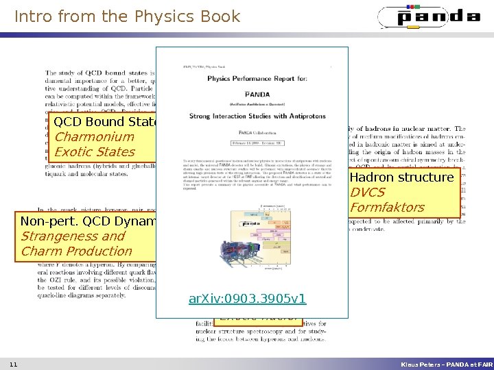 Intro from the Physics Book Hadrons in matter Absorption Modifications QCD Bound States Charmonium