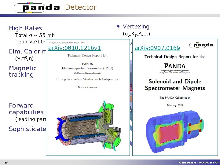 Panda Detector • Vertexing High Rates Total σ ~ 55 mb peak >2· 107